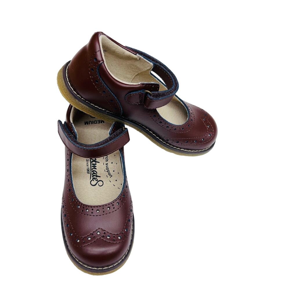 NWT Footmates Size 10 Lydia Mary Janes in Cognac
